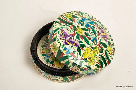 Papier-mâché Coasters Set – Green – Kashmir