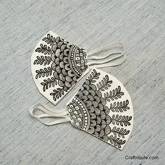 Handpainted Madhubani Mask -Floral Design