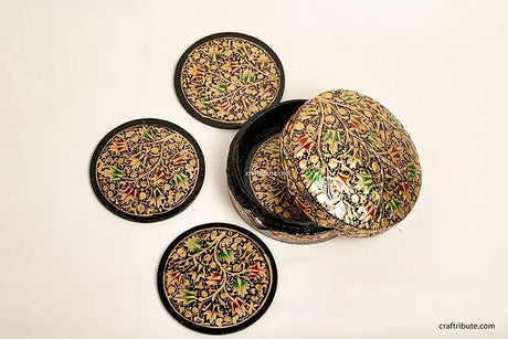 Papier-mâché Coasters Set – Chinar – Kashmir