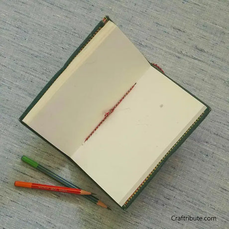 Handmade Paper Notebook – White and Green