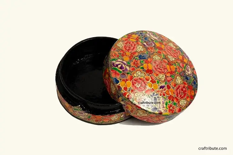 Papier-mâché Trinket Box – Roses – Kashmir