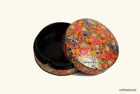 Papier-mâché Trinket Box – Roses – Kashmir