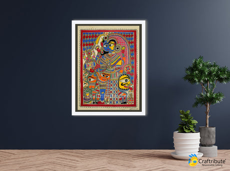 Madhubani Painting – Ardha Nata Narishwar (Shiva -Shakti)
