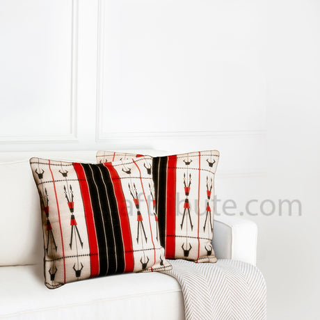 Backstrap Weave Handloom Cushion Covers from Nagaland - Tribal Design