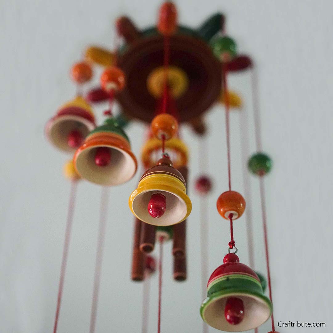 Lacquer finished Bells & Beads hanging