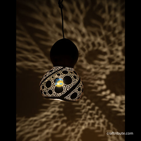 Tumba (Bottle Gourd Shell) Lamp – Circles