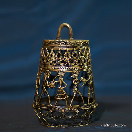 Dhokra Brass Lamp – Large Lalten