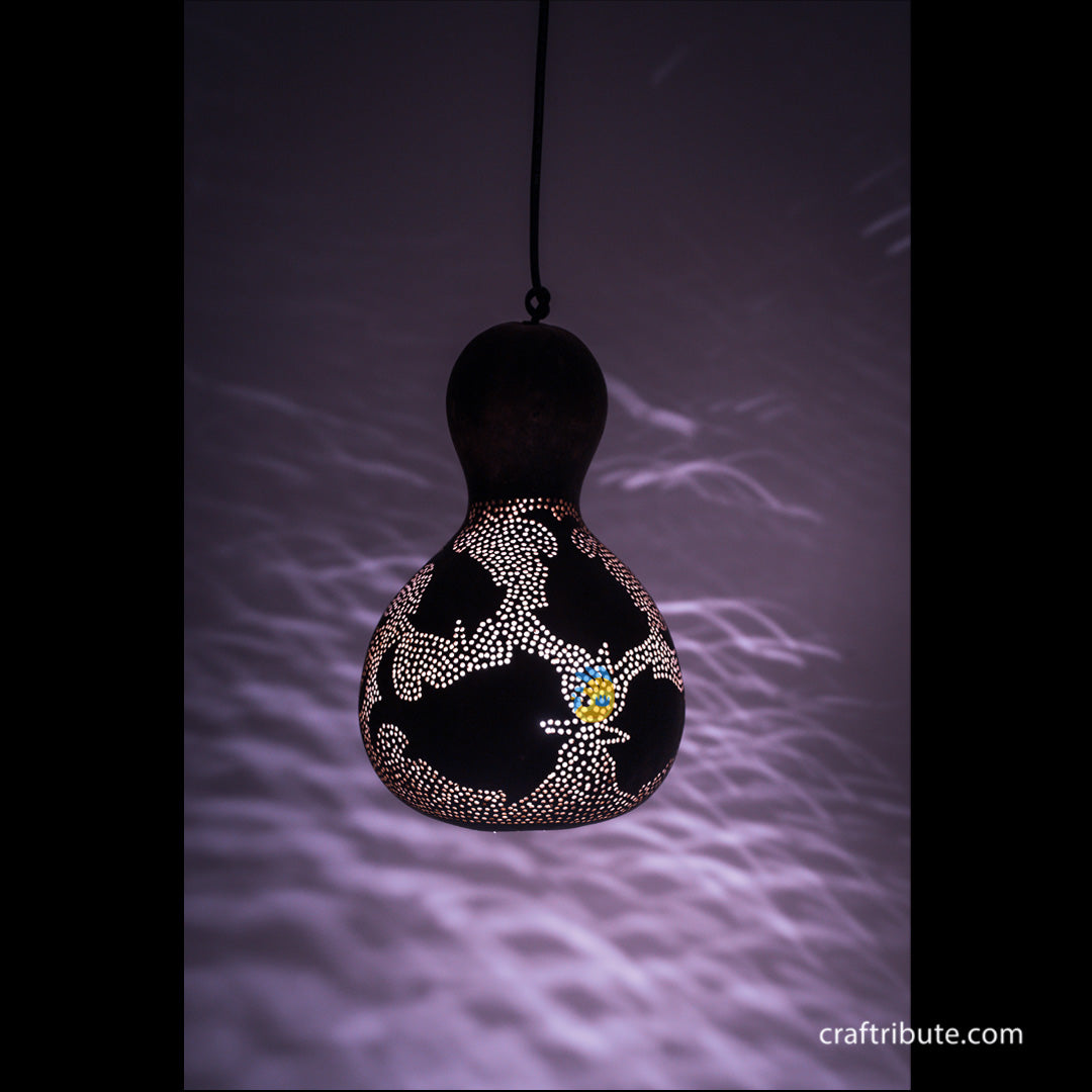 Tumba (Bottle Gourd Shell) Lamp – Fish (6739)