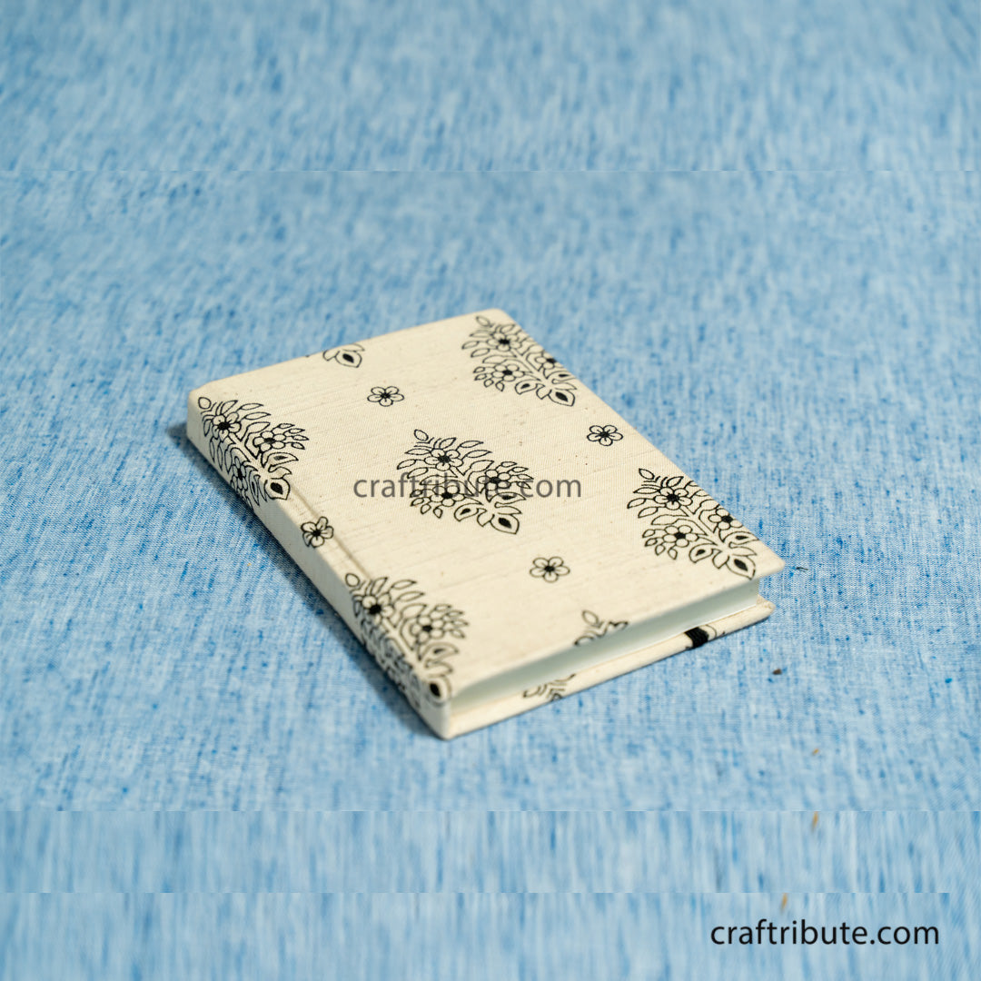 Handmade Paper Notebook with elastic band – Floral Buti