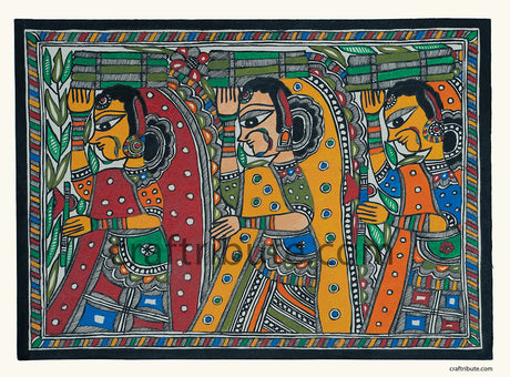 Madhubani Painting – 3 Women