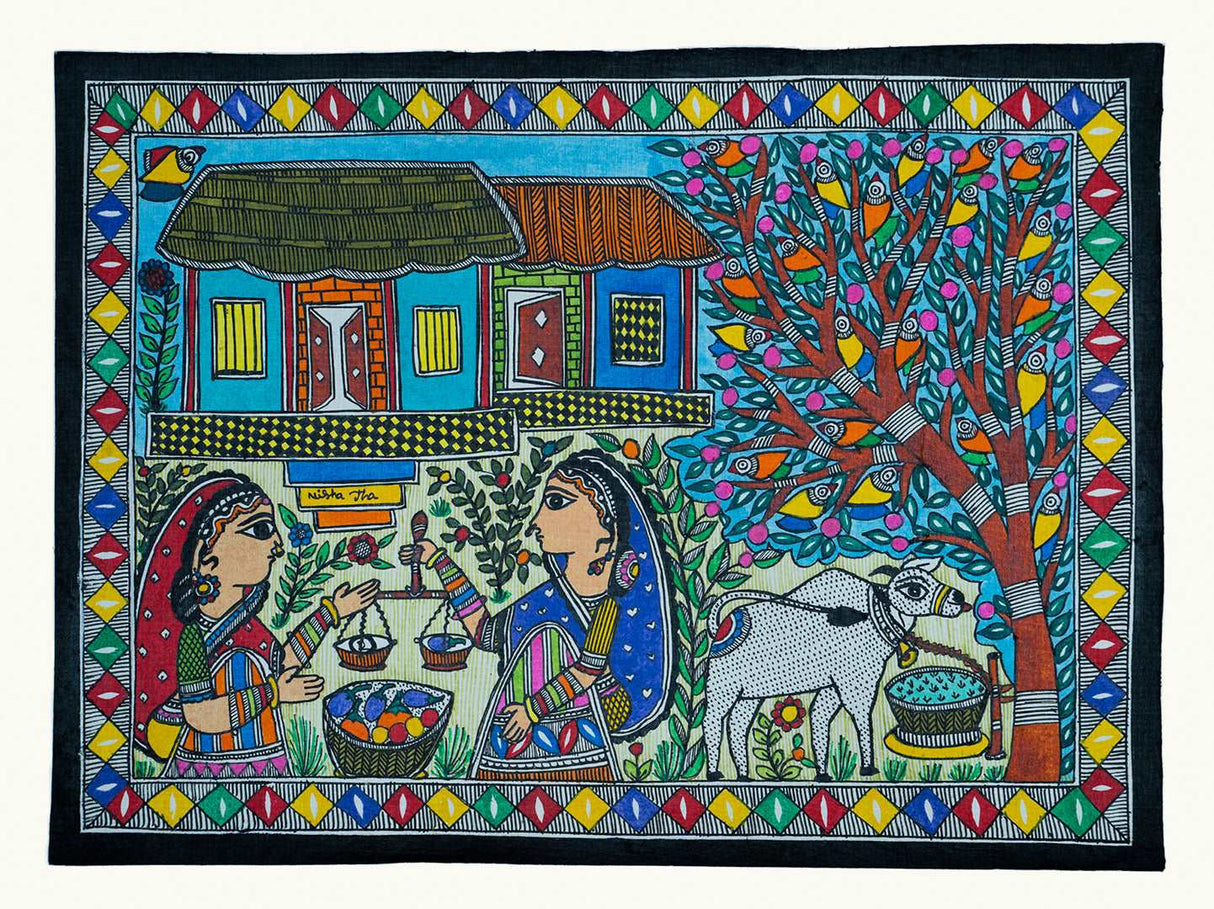Madhubani Painting – Household chores