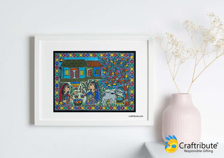 Madhubani Painting – Household chores