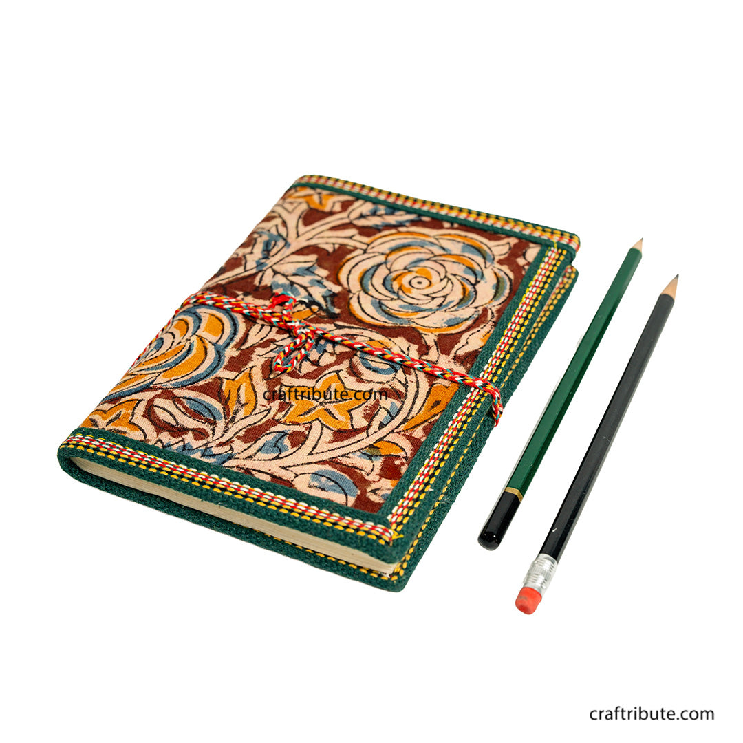 Hand stitched Notebook Kalamkari Floral Design