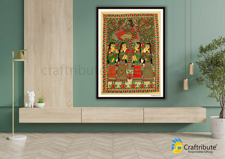 Madhubani Painting – Krishna Leela