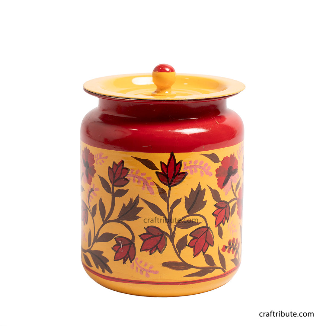 Handpainted exclusive tableware steel container