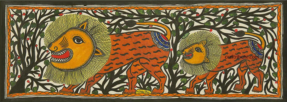 Madhubani Painting – The Lion King
