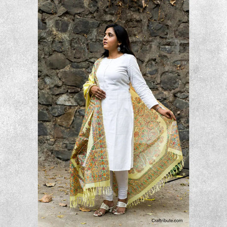 Madhubani Banglore Silk Dupatta