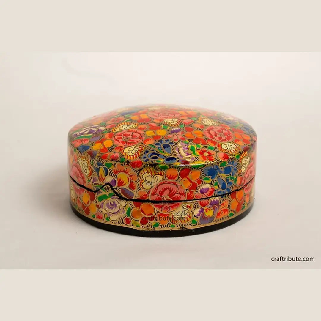 Papier-mâché Trinket Box – Roses – Kashmir