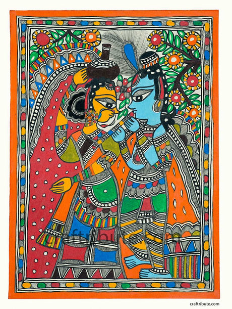 Madhubani Painting – Radha Krishna