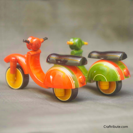Lacquer Finished Wooden Scooter