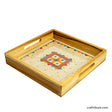 Hand Embroidered Jute base with Teak wood frame