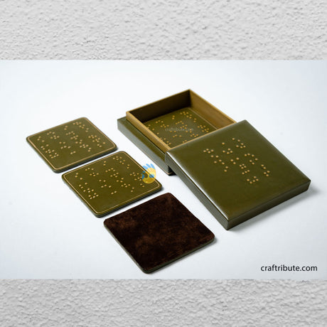 Hand painted Kashmir Naqashi Coasters – Braille