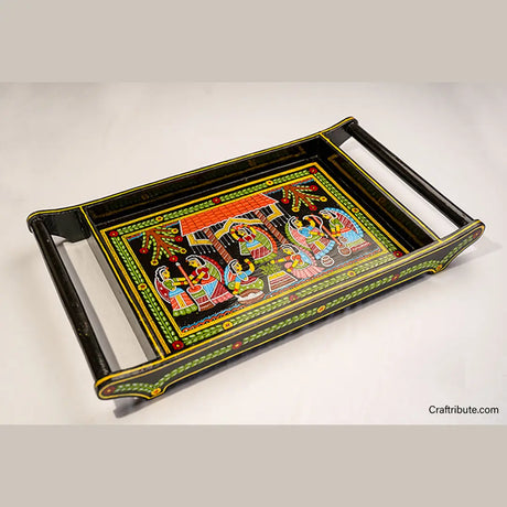 Tikuli Art – Serving Tray-Courtyard