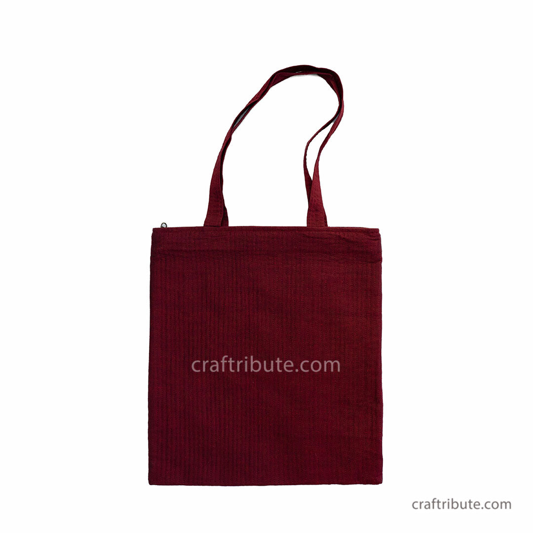 Back side of a tote bag with Sindhi Memon Embrodery
