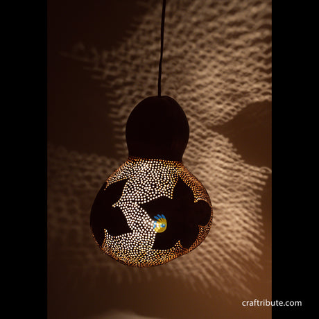 Tumba (Bottle Gourd Shell) Lamp – Flowers