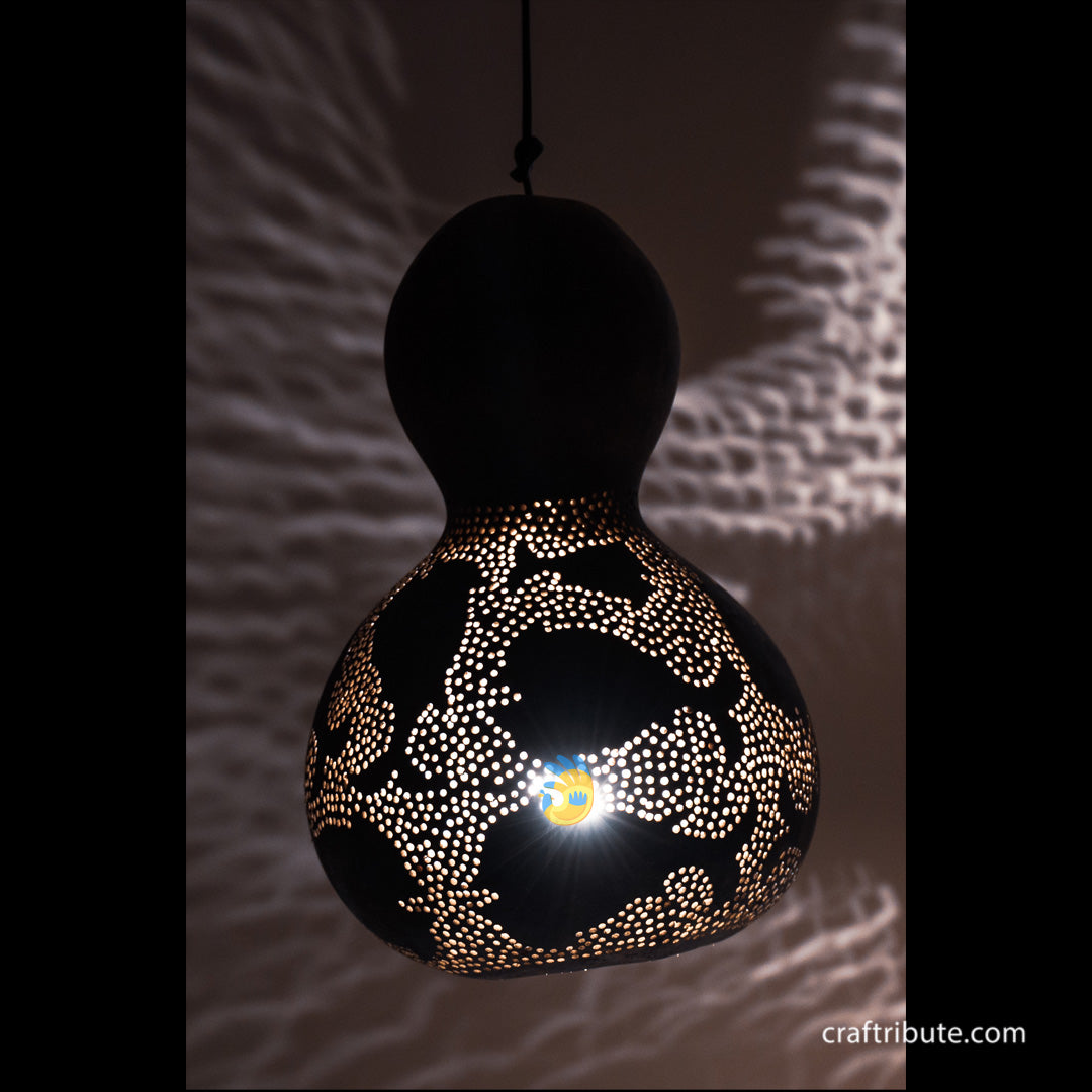 Tumba (Bottle Gourd Shell) Lamp – School of Fish