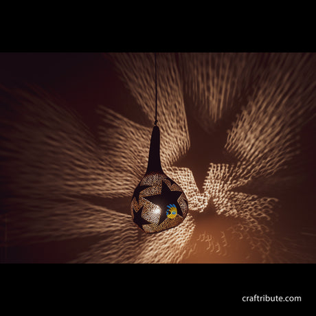 Tumba (Bottle Gourd Shell) Lamp – Stars