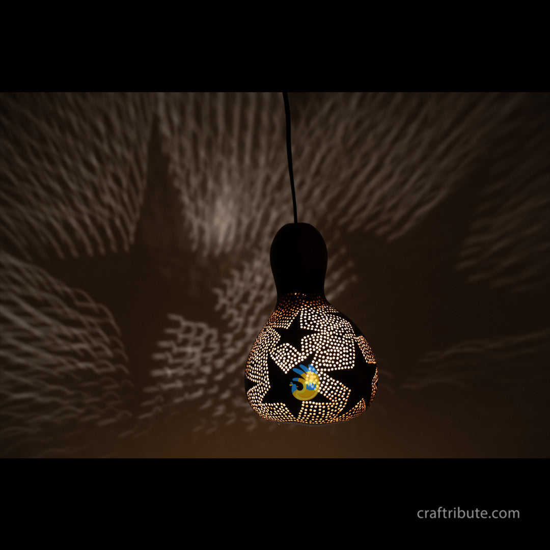 Tumba (Bottle Gourd) Lamp – Stars