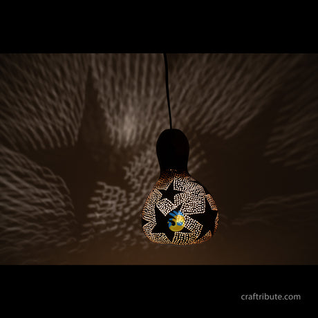 Tumba (Bottle Gourd) Lamp – Stars