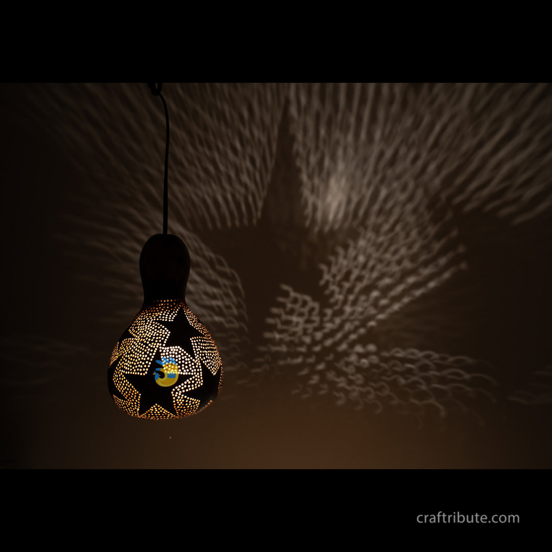 Tumba (Bottle Gourd Shell) Lamp – Stars