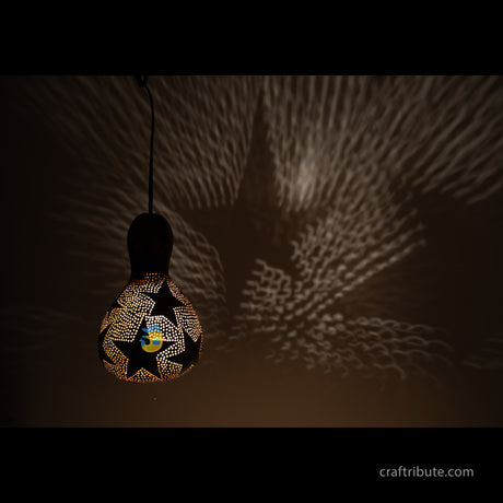 Tumba (Bottle Gourd Shell) Lamp – Stars