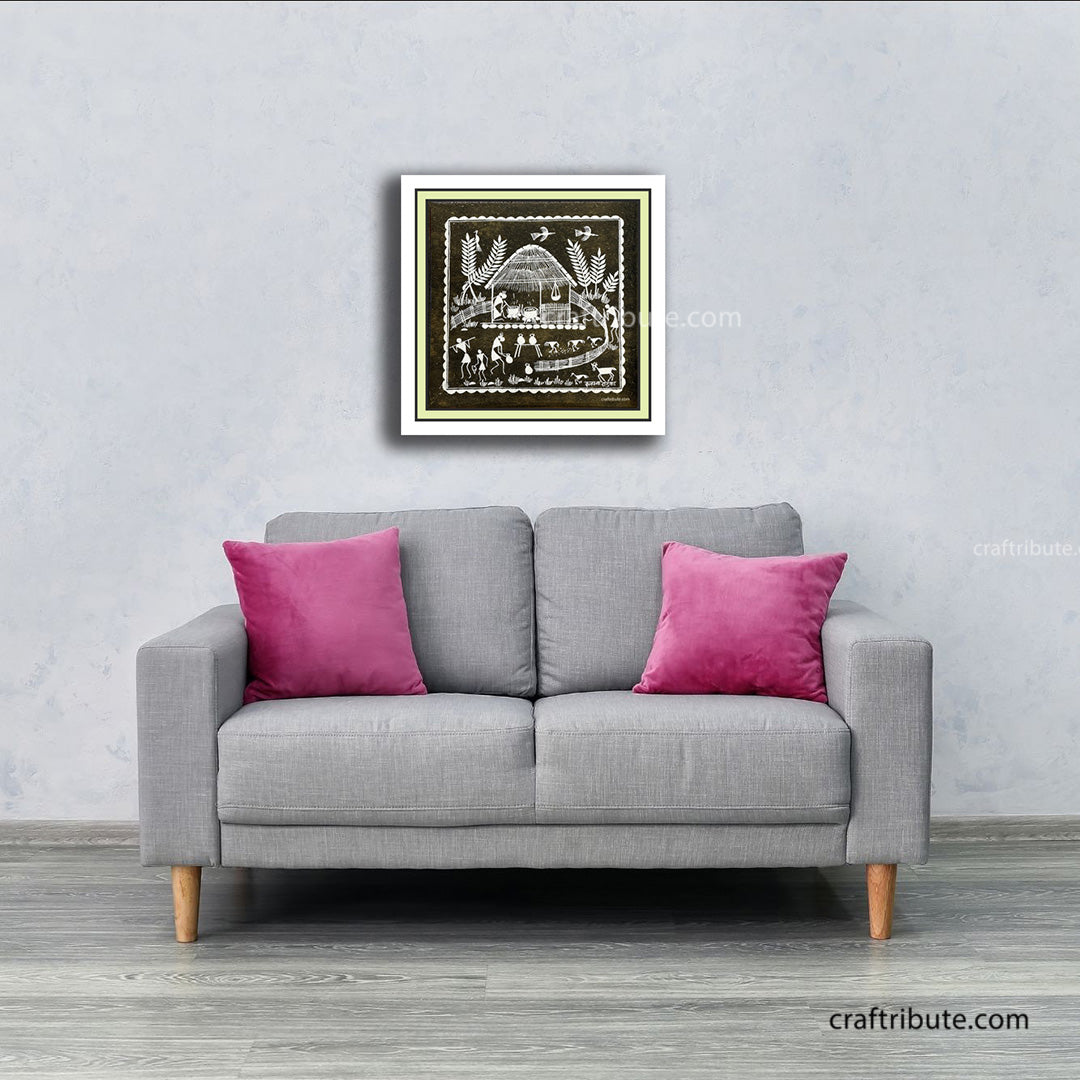Tribal Warli Painting | Craftribute | Home & the Backyard | Wall Decor 30 cm x 30 cm