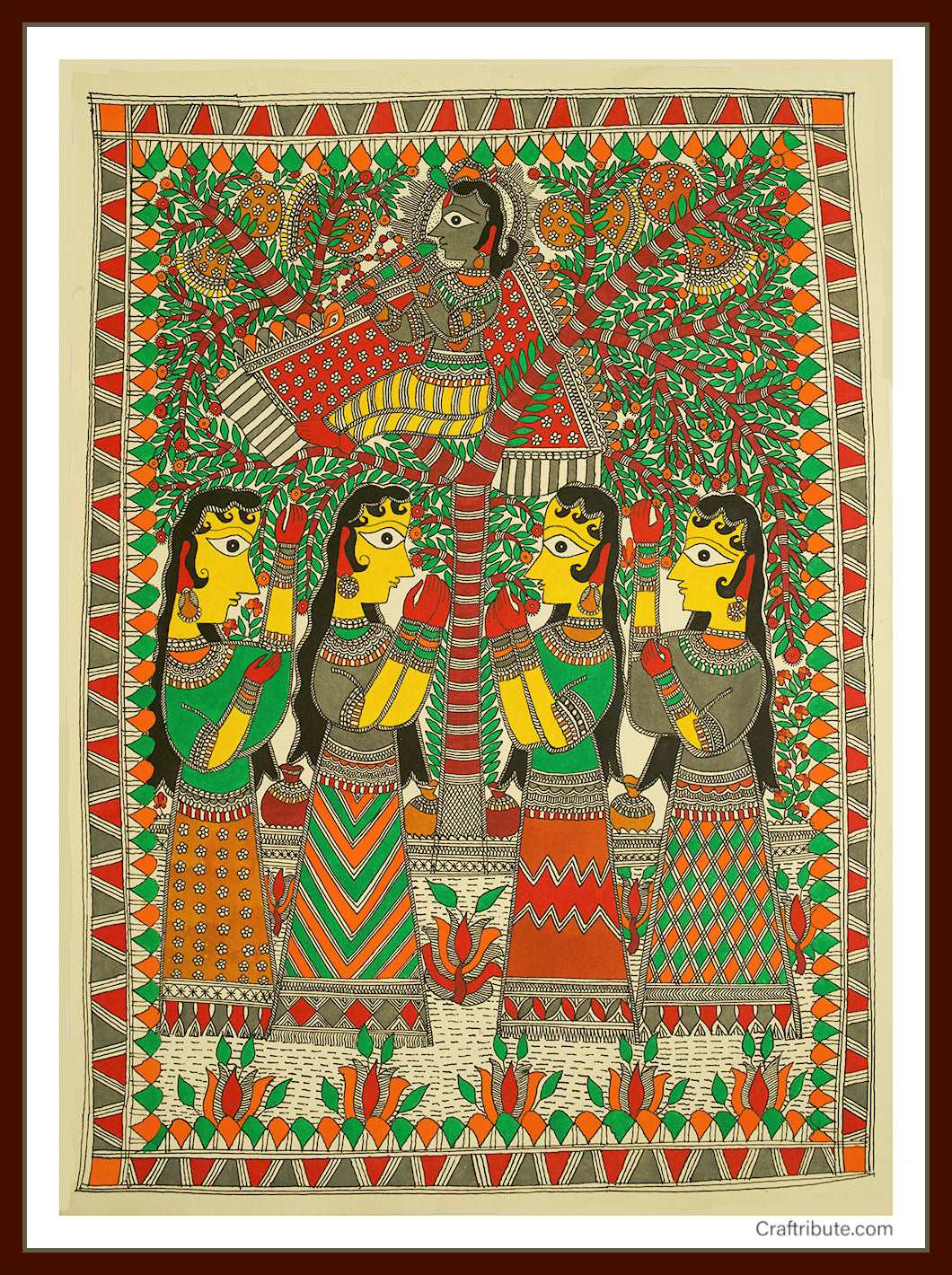 Madhubani Painting – Krishna Leela