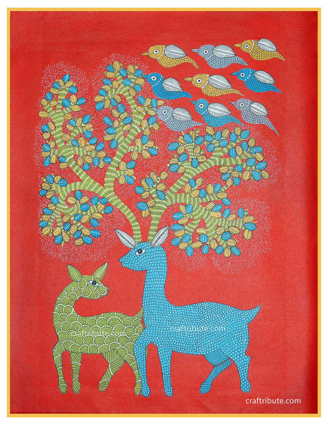 Gond Painting – Red