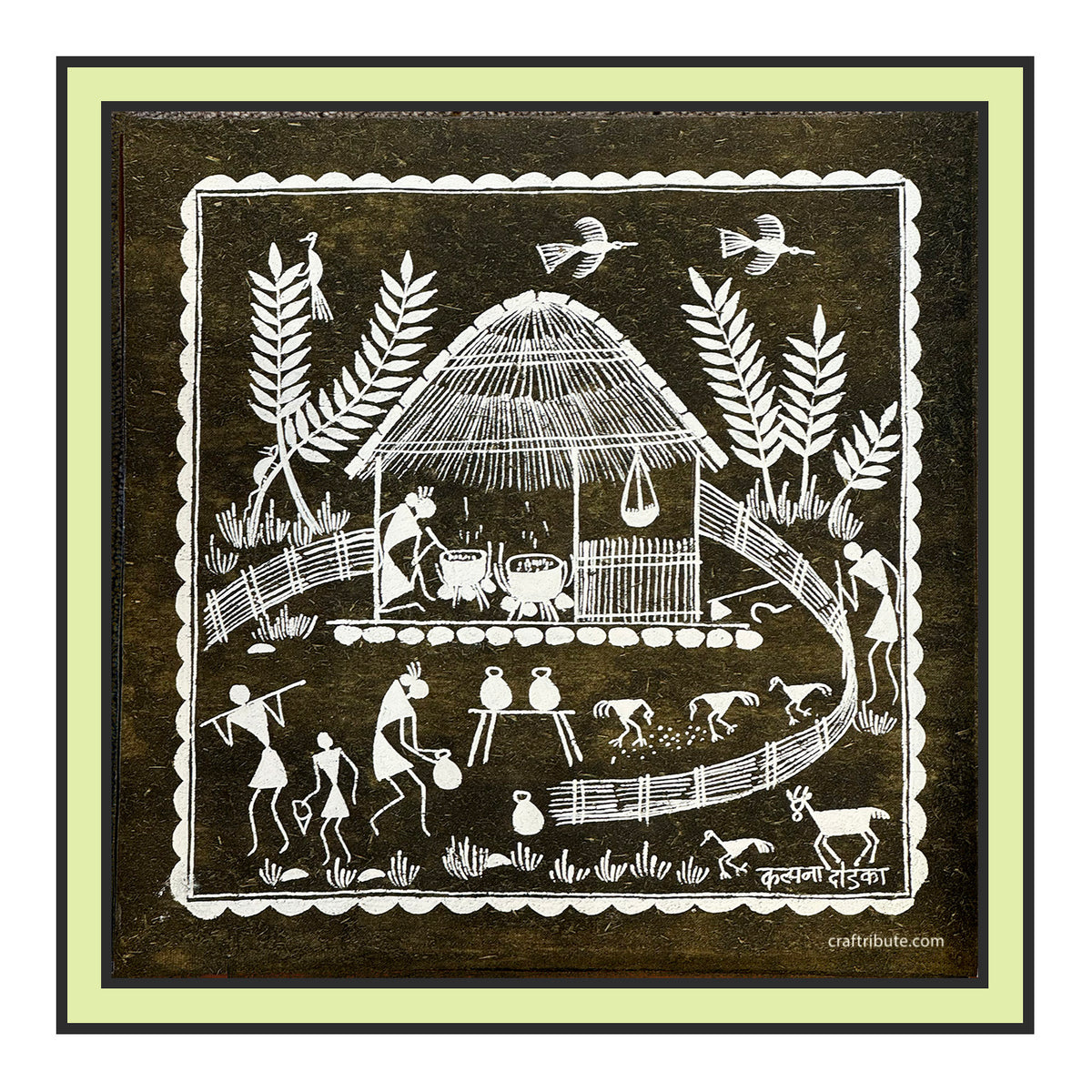 Tribal Warli Painting | Craftribute | Home & the Backyard | Wall Decor 30 cm x 30 cm