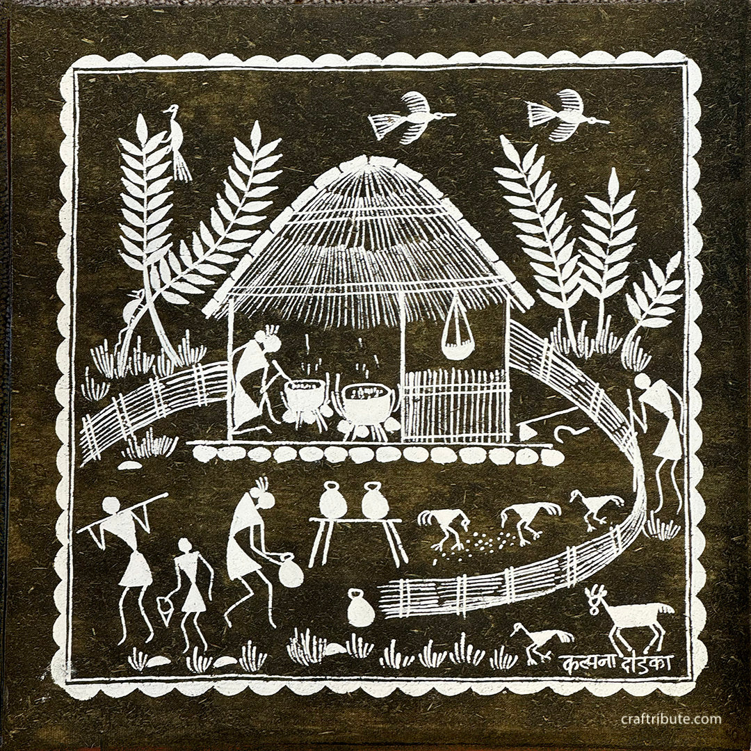 Tribal Warli Painting | Craftribute | Home & the Backyard | Wall Decor 30 cm x 30 cm