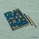 Handmade Paper Notebook with elastic band – Blue