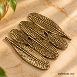 Handcrafted Brass Champa Leaf Coaster | 10 cm x 10 cm | Craftribute