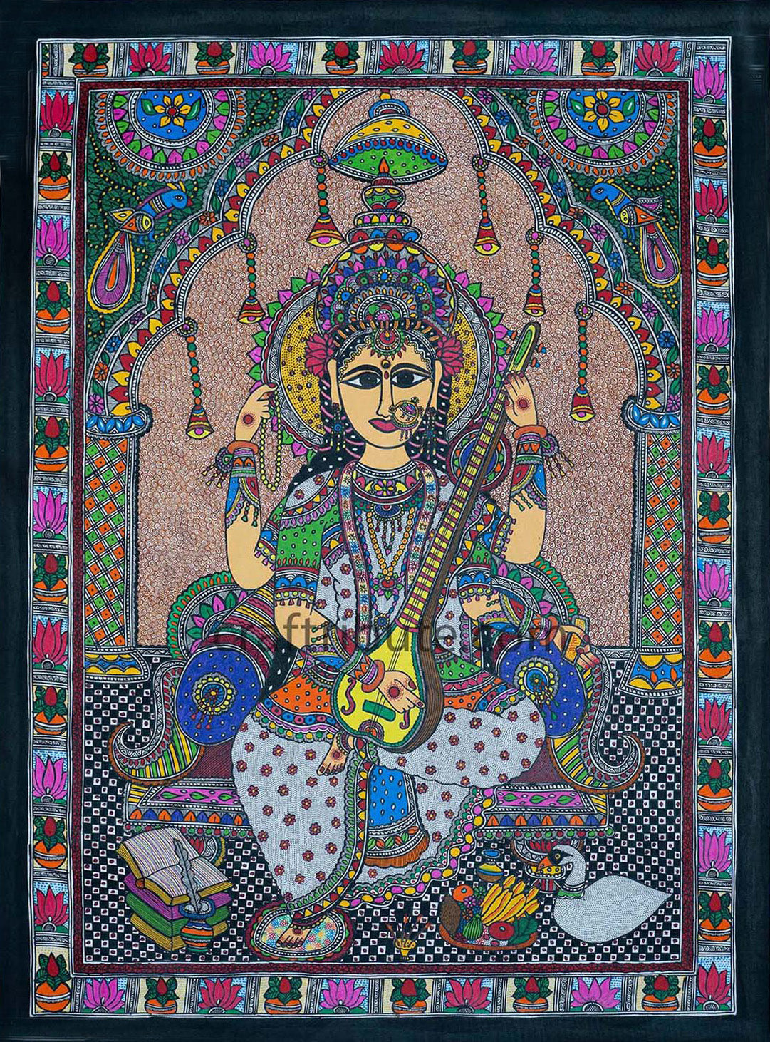 Madhubani Painting – Devi Saraswati