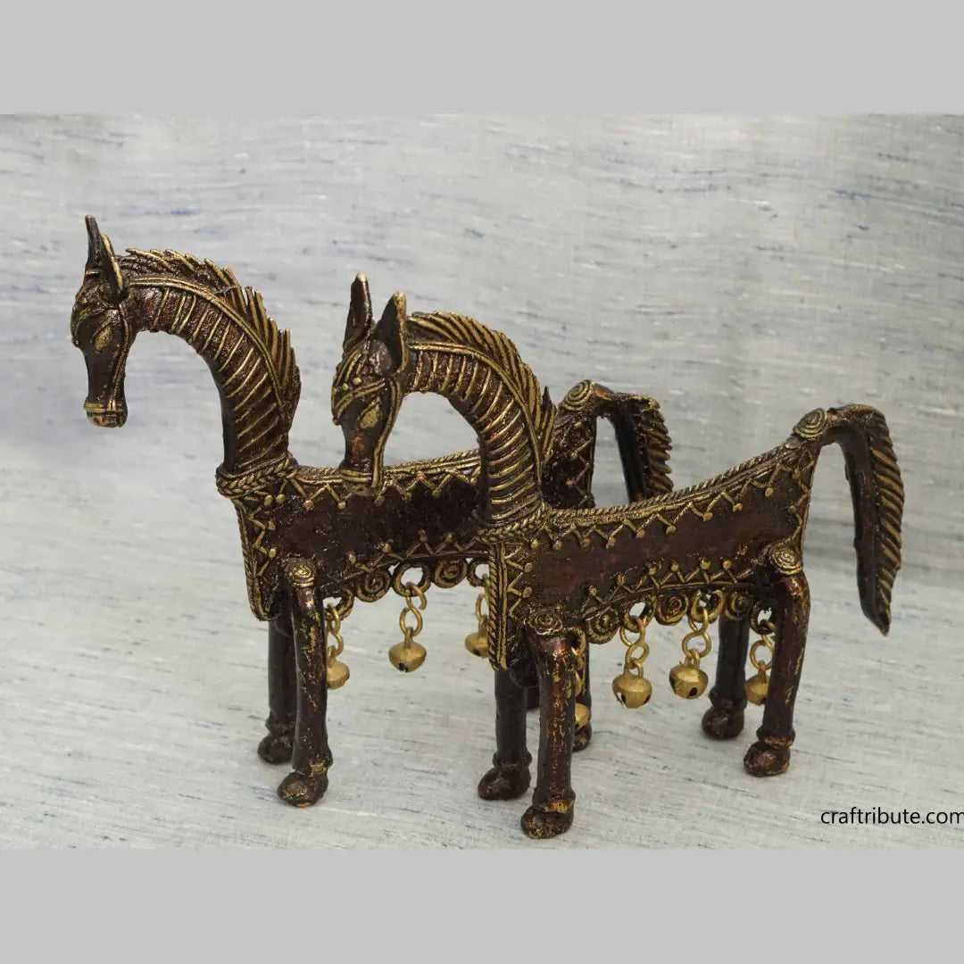 Dhokra Decorative Horse Pair