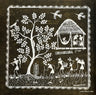 Authentic Tribal Warli Painting | Craftribute | Tree & House | Wall Decor 30 cm x 30 cm