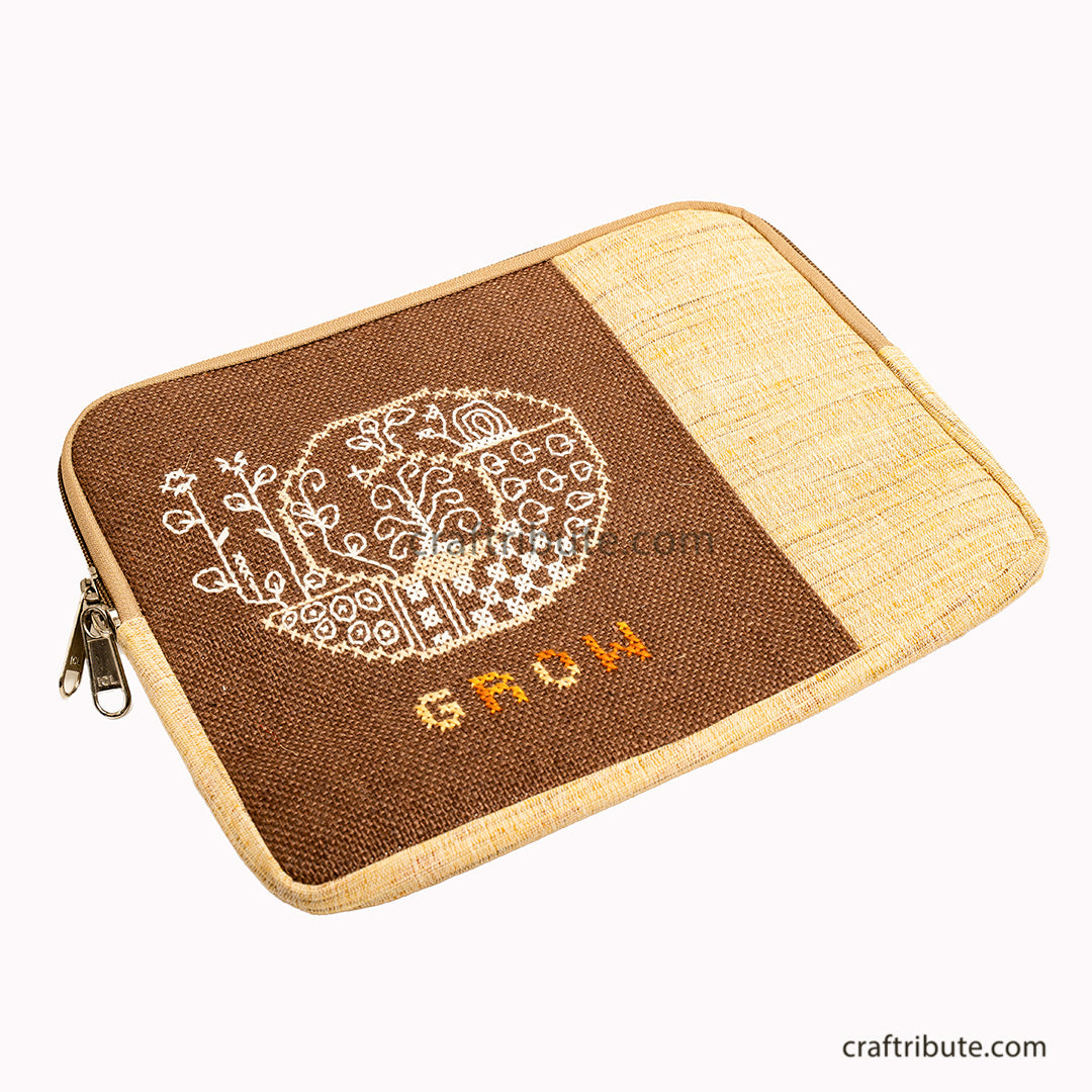 Tribal Hand Embroidery - 11" iPad/Tablet Sleeve - Grow