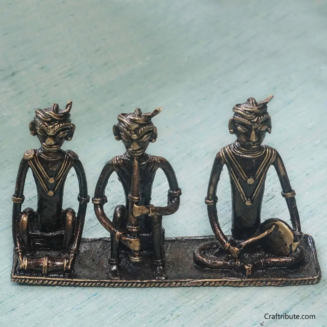 Handcrafted Dhokra (Bell Metal) Musicians set