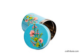 Naqashi hand painted steel container with open lid