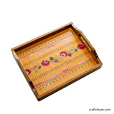 Hand Embroidered Wooden Tray