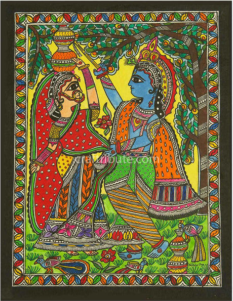 Madhubani Painting – Makhan chor – Colourful